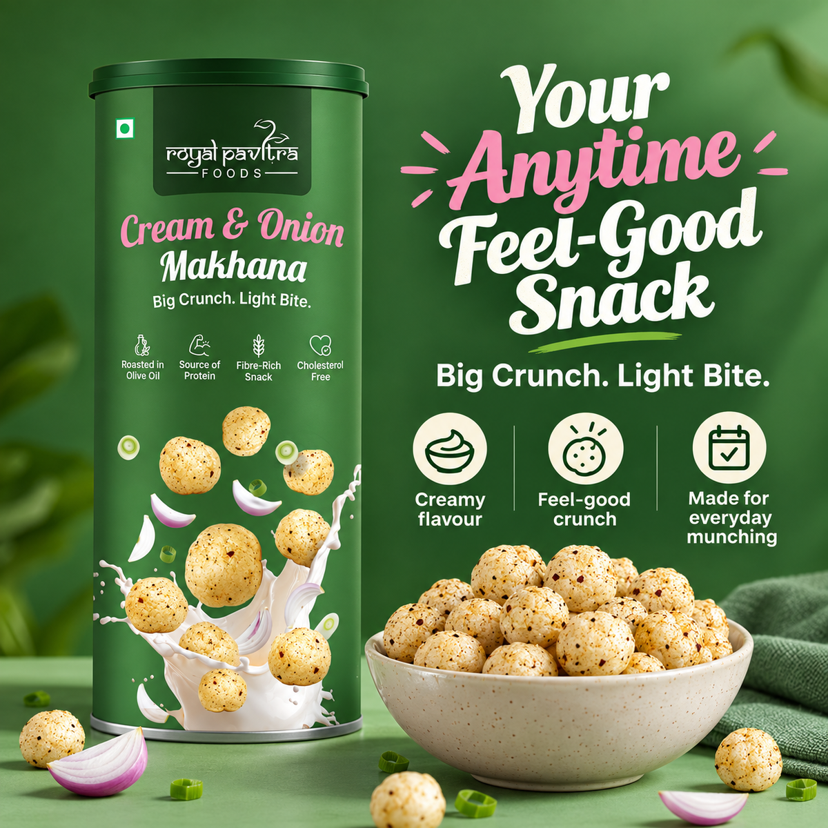 RPF Cream & Onion Roasted Makhana 80g