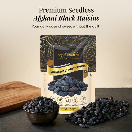 Royal Pavitra Premium Afghani Seedless Black Raisins 250g