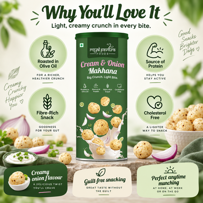 RPF Cream & Onion Roasted Makhana 80g