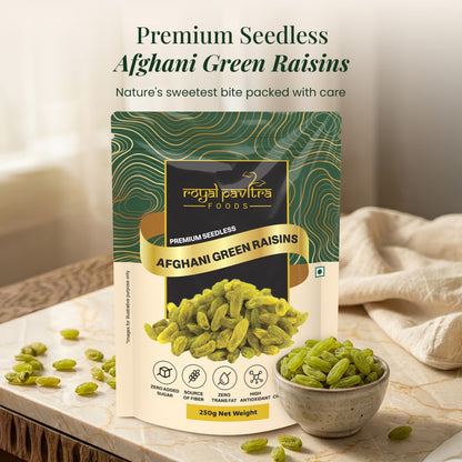 Royal Pavitra Premium Seedless Green Raisins, 250g