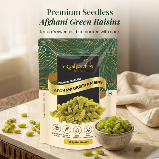 Royal Pavitra Premium Seedless Green Raisins, 250g
