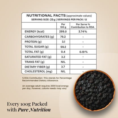 Royal Pavitra Premium Afghani Seedless Black Raisins 250g