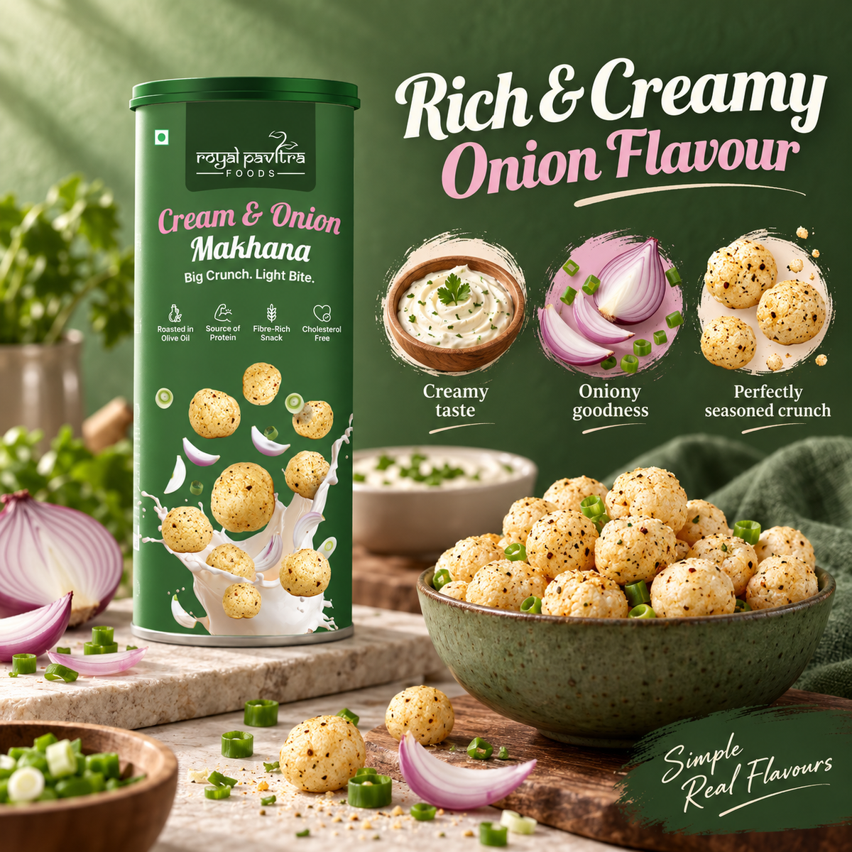RPF Cream & Onion Roasted Makhana 80g