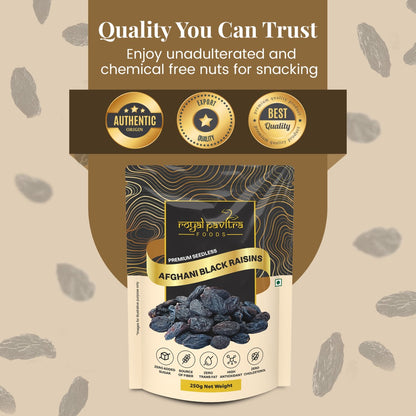 Royal Pavitra Premium Afghani Seedless Black Raisins 250g
