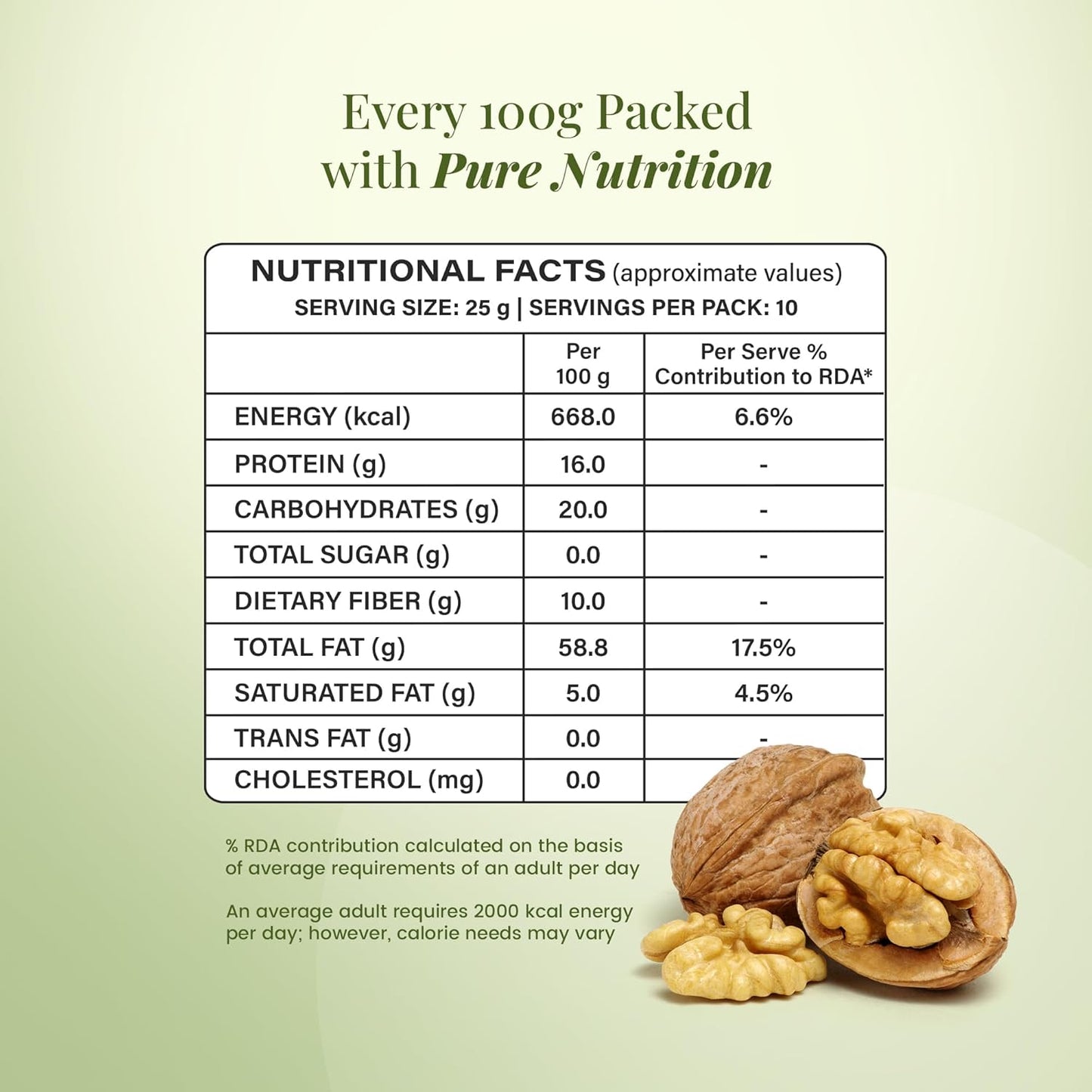 Royal Pavitra Premium Walnut Kernels Light Halves California - 250g