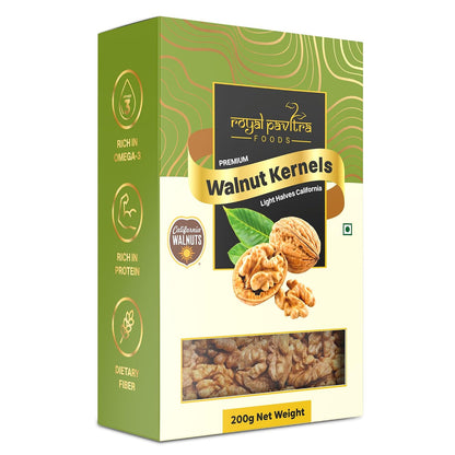 Royal Pavitra Premium Walnut Kernels Light Halves California - 200g
