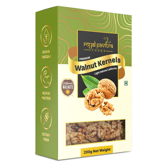 Royal Pavitra Premium Walnut Kernels Light Halves California - 200g