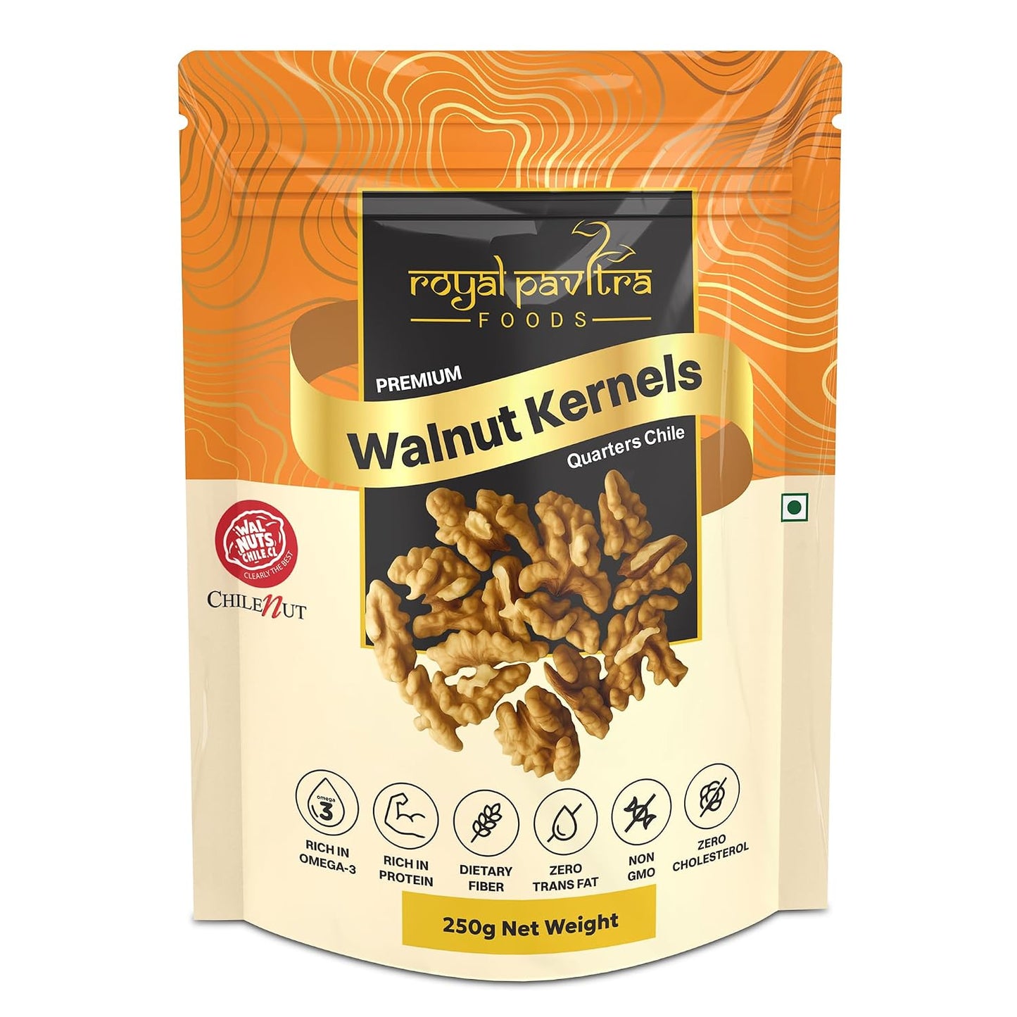 Royal Pavitra Premium Walnut Kernels Quarters Chile - 250g