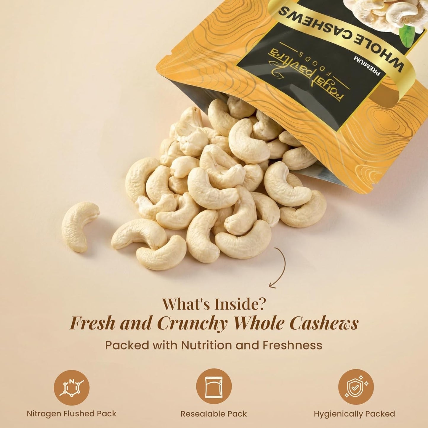 Royal Pavitra Whole Cashews (Kaju) - 250g