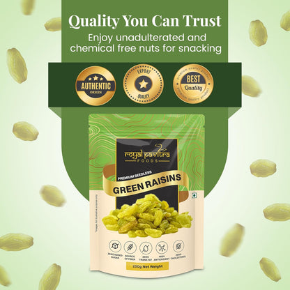 Royal Pavitra Premium Seedless Green Raisins - 250g