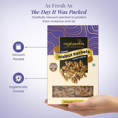 Royal Pavitra Premium Walnut Kernels Quarters California - 200g
