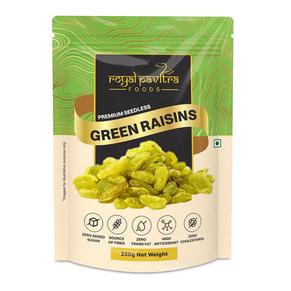 Royal Pavitra Premium Seedless Green Raisins - 250g