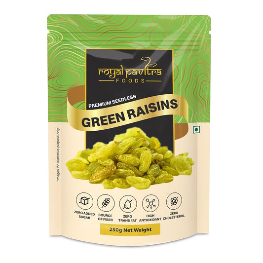 Royal Pavitra Premium Seedless Green Raisins - 250g