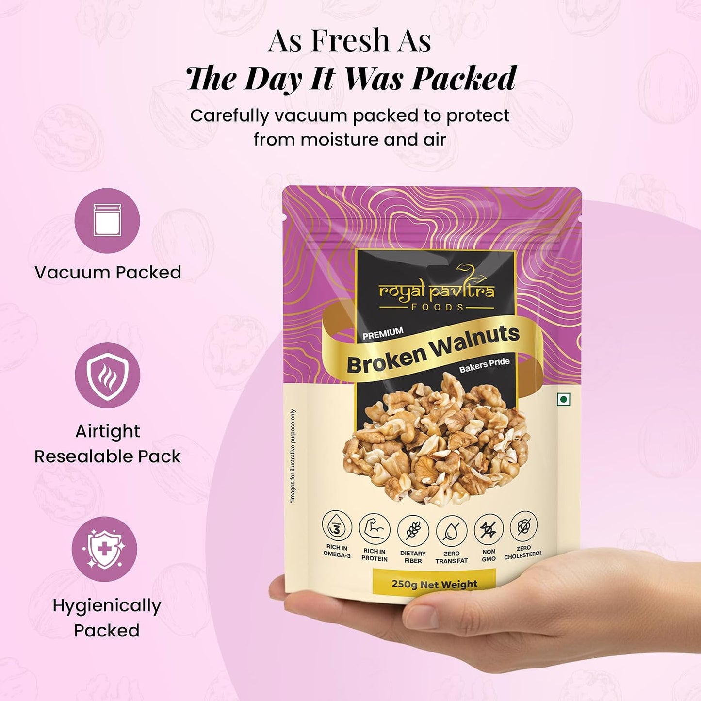 Royal Pavitra Premium Broken Walnuts - 250g