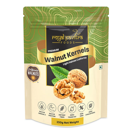 Royal Pavitra Premium Walnut Kernels Light Halves California - 250g