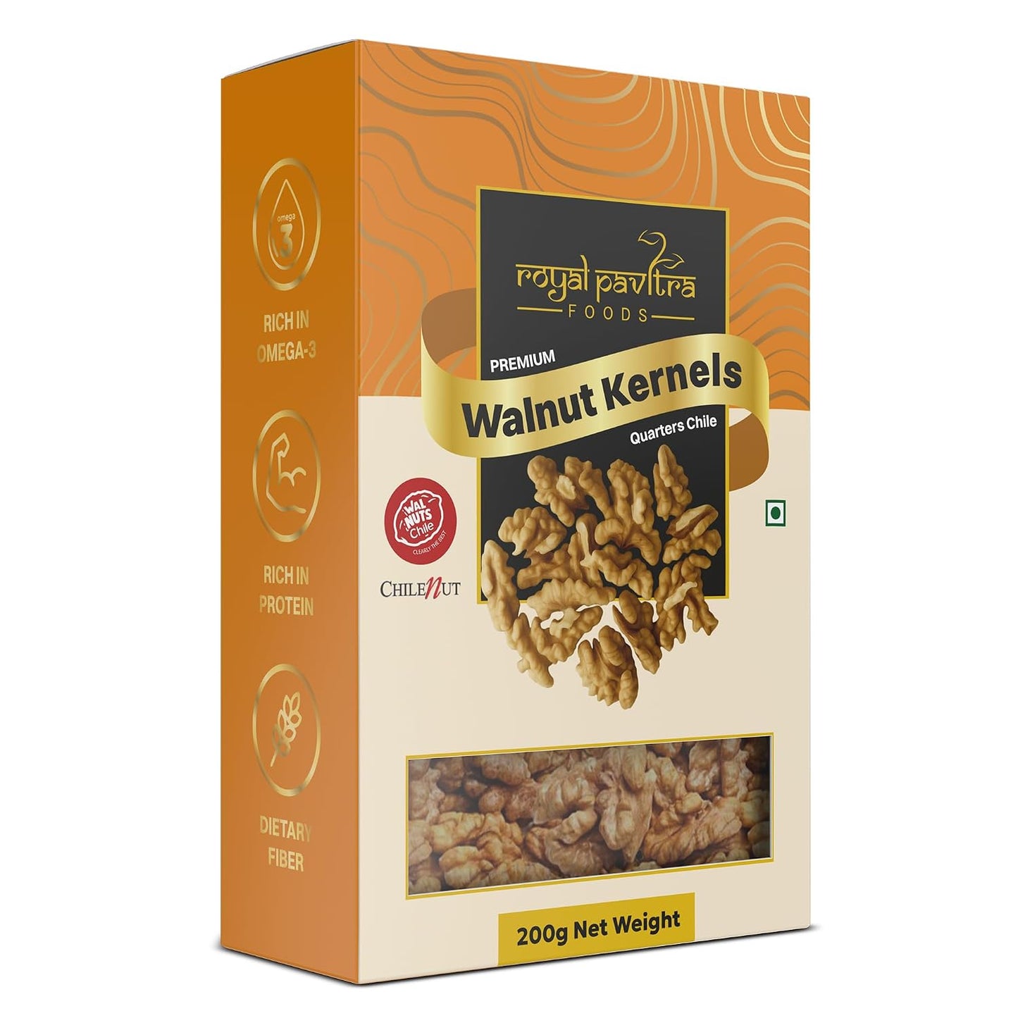 Royal Pavitra Premium Walnut Kernels Quarters Chile - 200g