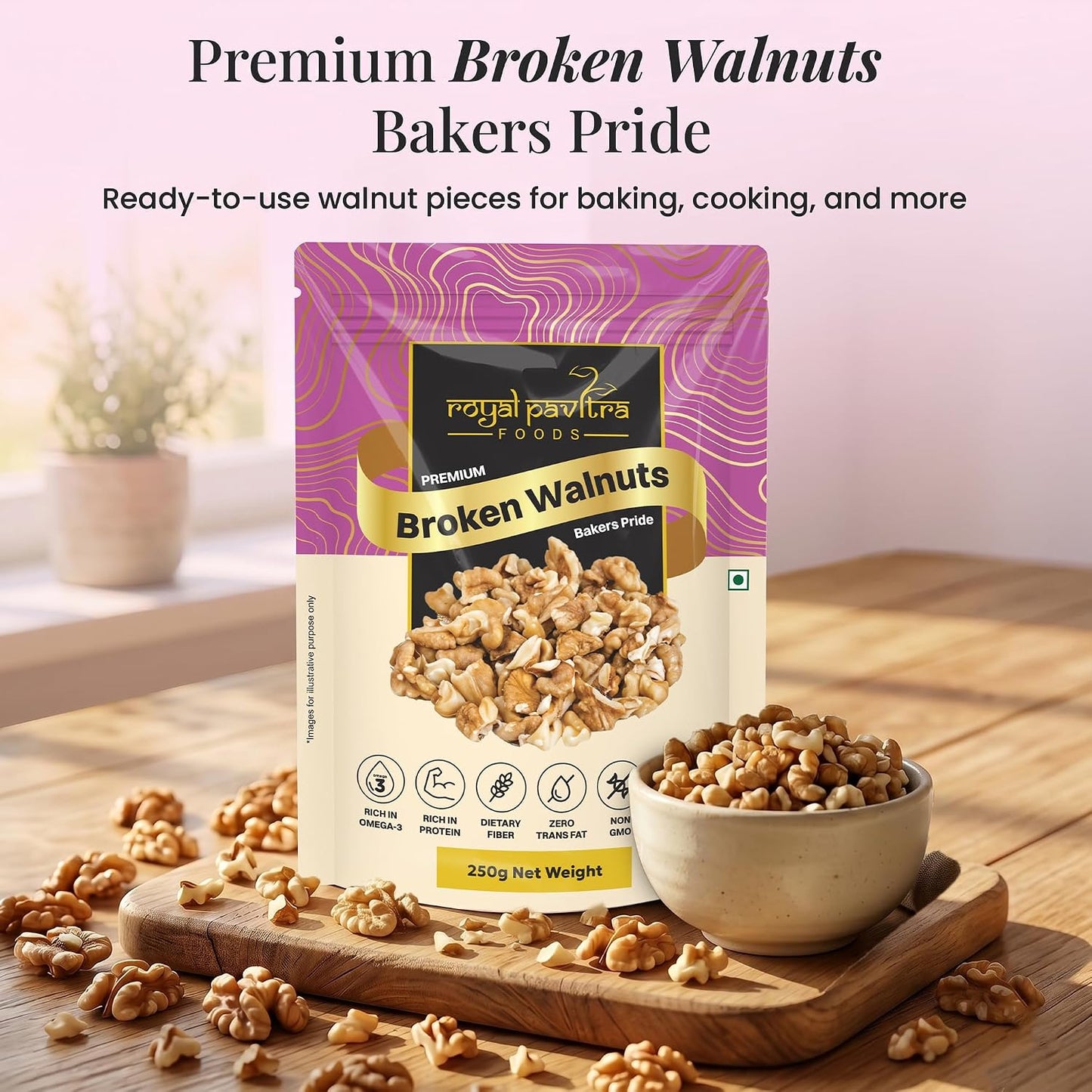 Royal Pavitra Premium Broken Walnuts - 250g