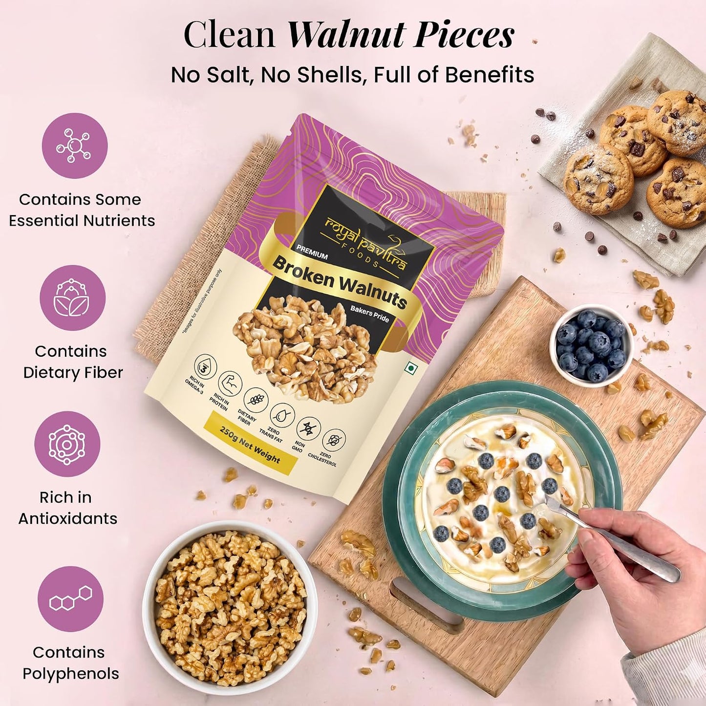 Royal Pavitra Premium Broken Walnuts - 250g