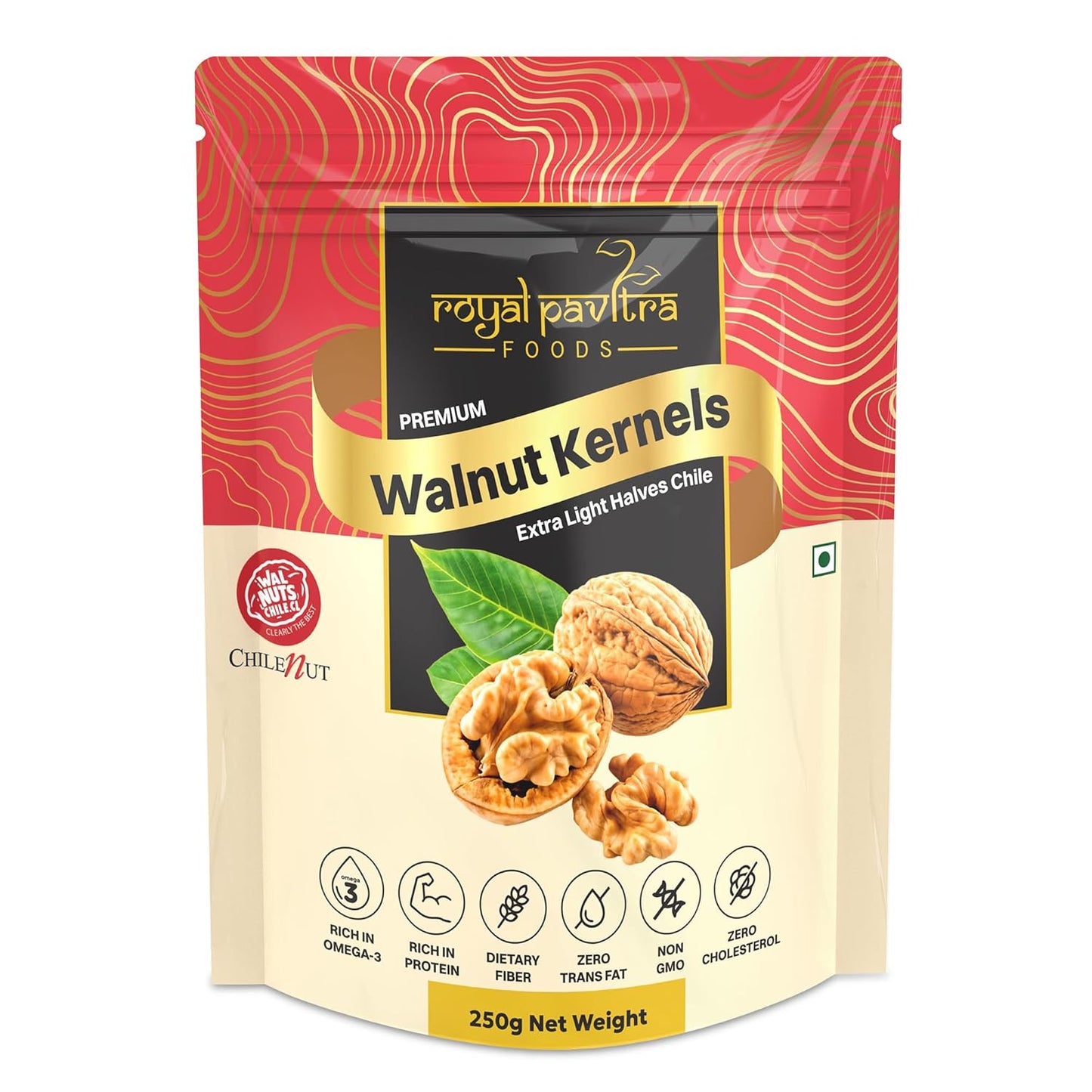 Royal Pavitra Premium Walnut Kernels Extra Light Halves Chile - 250g