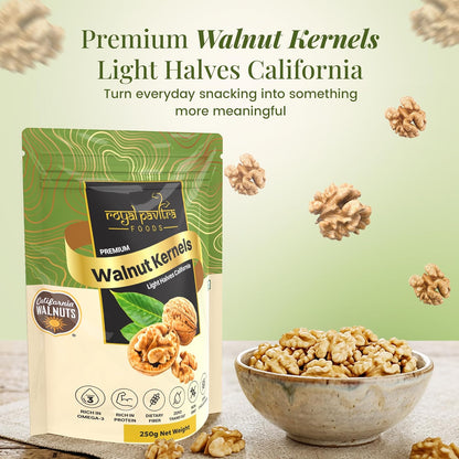 Royal Pavitra Premium Walnut Kernels Light Halves California - 250g