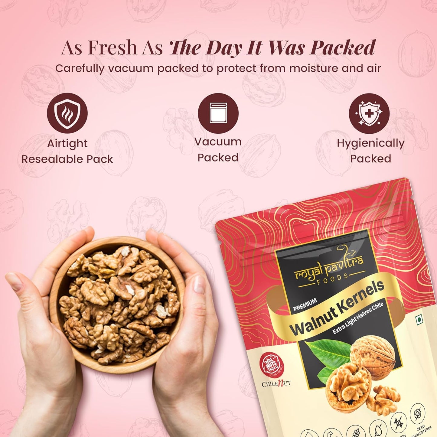Royal Pavitra Premium Walnut Kernels Extra Light Halves Chile - 250g