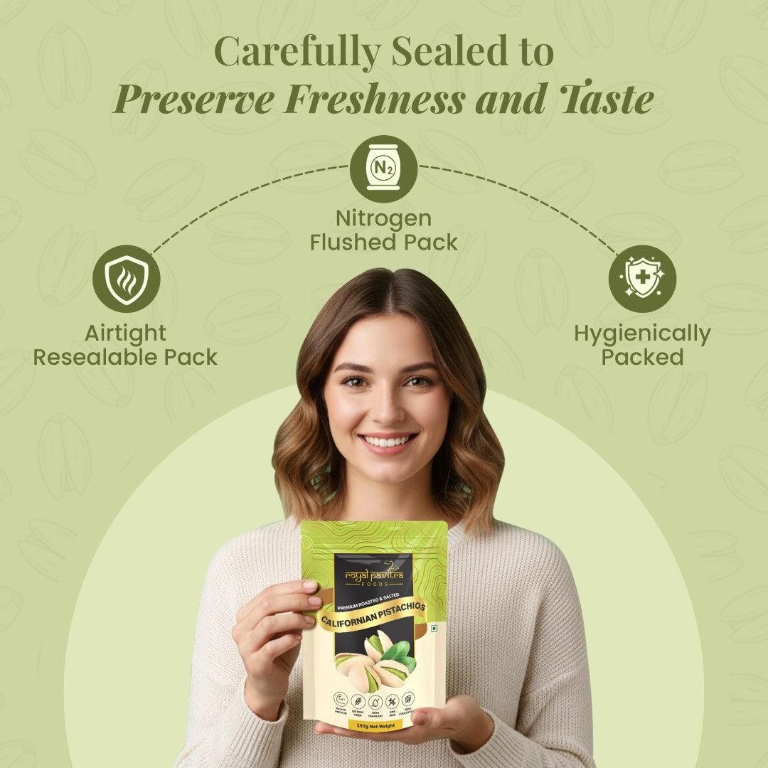 Royal Pavitra Roasted California Pistachios (Pista) 250g
