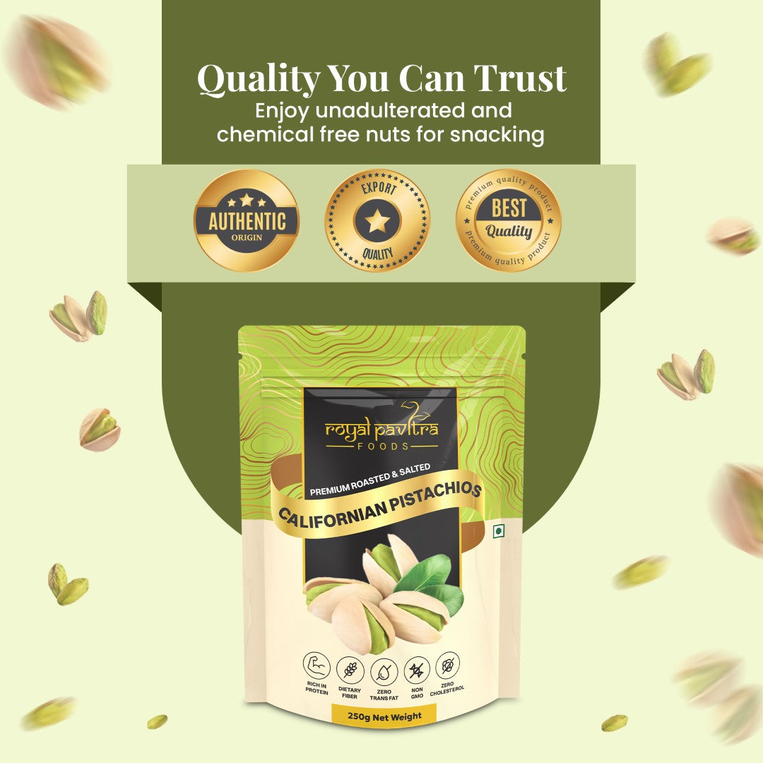 Royal Pavitra Roasted California Pistachios (Pista) 250g